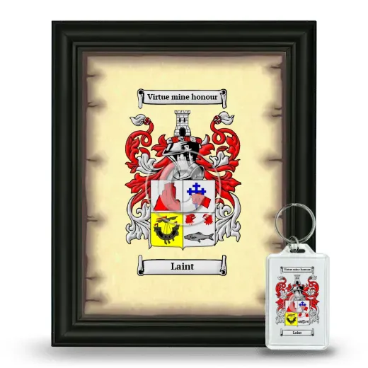 Laint Framed Coat of Arms and Keychain - Black