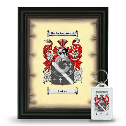 Lakes Framed Coat of Arms and Keychain - Black