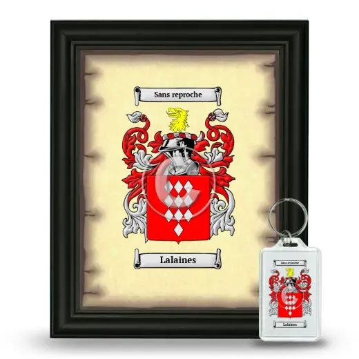 Lalaines Framed Coat of Arms and Keychain - Black