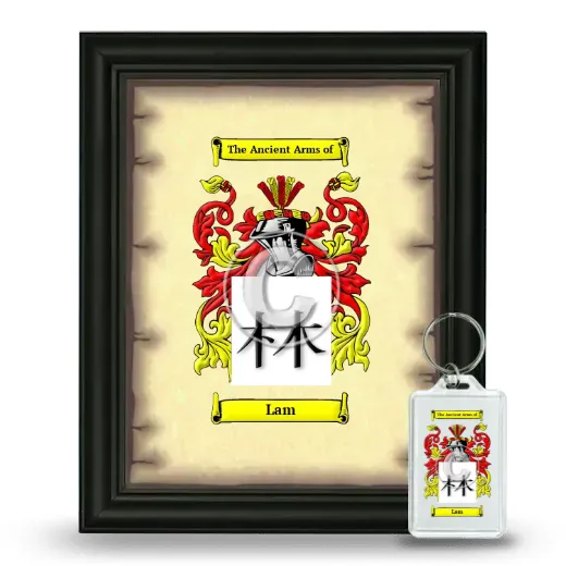 Lam Framed Coat of Arms and Keychain - Black