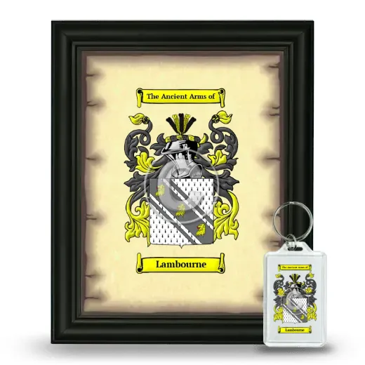 Lambourne Framed Coat of Arms and Keychain - Black