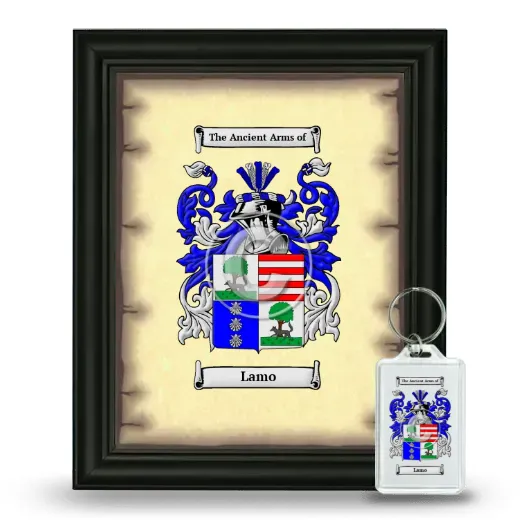 Lamo Framed Coat of Arms and Keychain - Black
