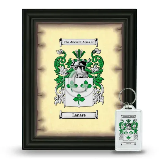 Lanare Framed Coat of Arms and Keychain - Black
