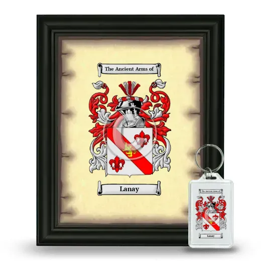 Lanay Framed Coat of Arms and Keychain - Black