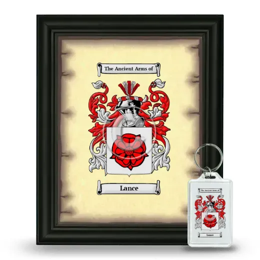 Lance Framed Coat of Arms and Keychain - Black