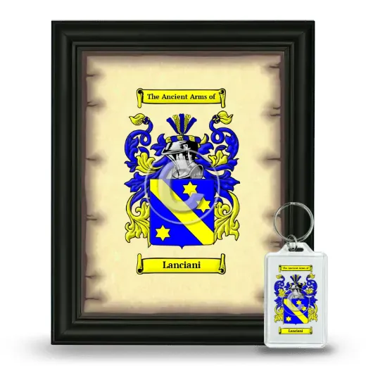 Lanciani Framed Coat of Arms and Keychain - Black