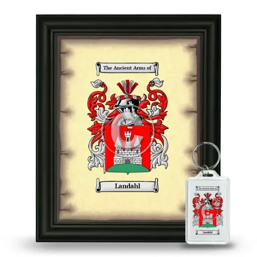 Landahl Framed Coat of Arms and Keychain - Black