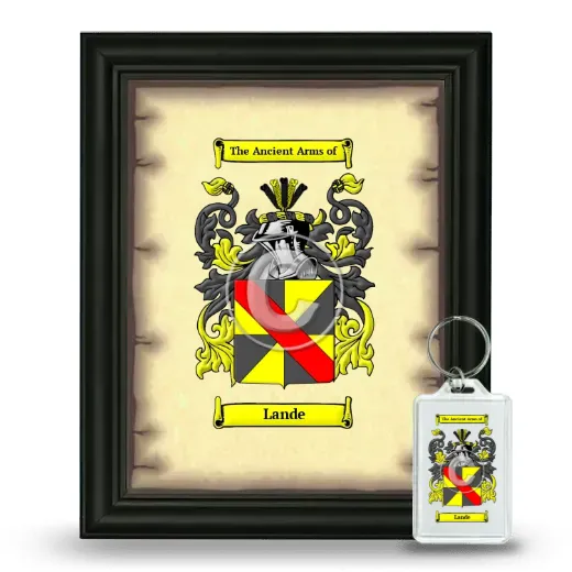 Lande Framed Coat of Arms and Keychain - Black