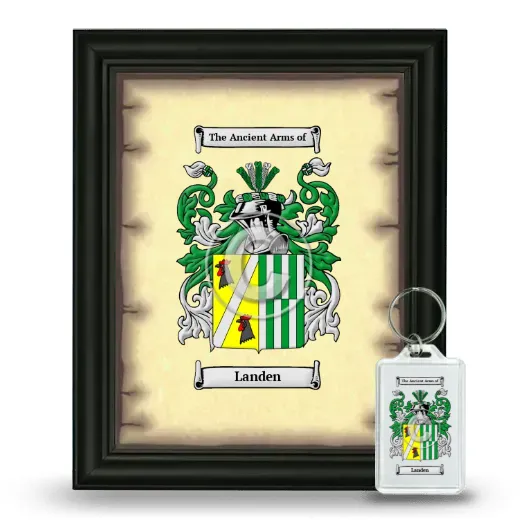 Landen Framed Coat of Arms and Keychain - Black