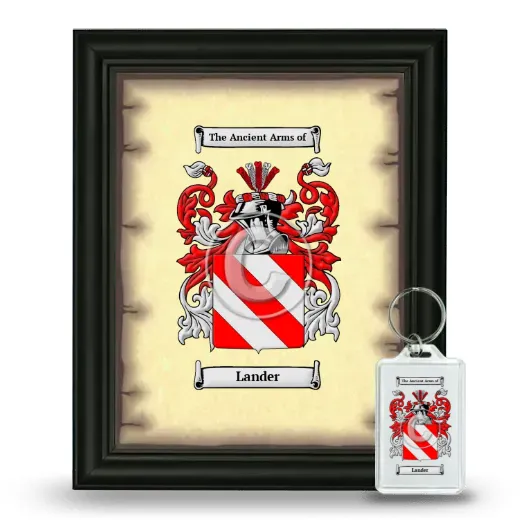 Lander Framed Coat of Arms and Keychain - Black