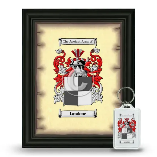 Landone Framed Coat of Arms and Keychain - Black