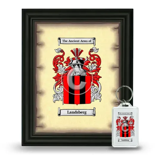 Landsberg Framed Coat of Arms and Keychain - Black
