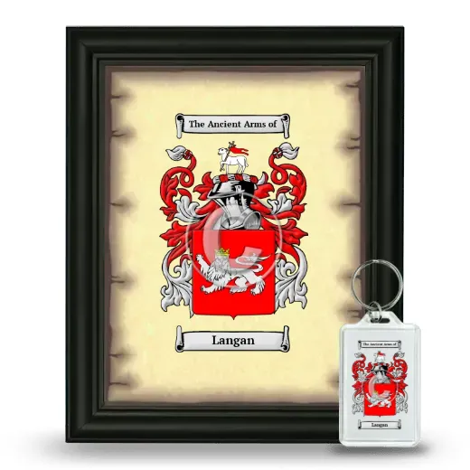 Langan Framed Coat of Arms and Keychain - Black