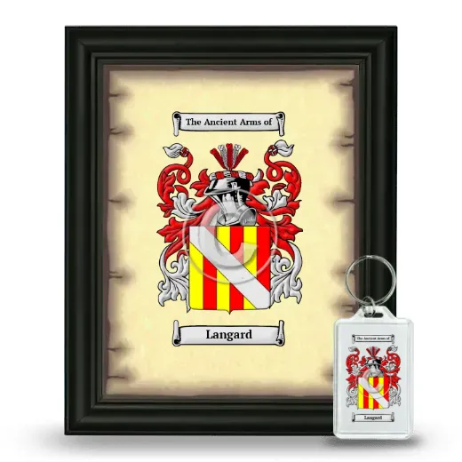 Langard Framed Coat of Arms and Keychain - Black
