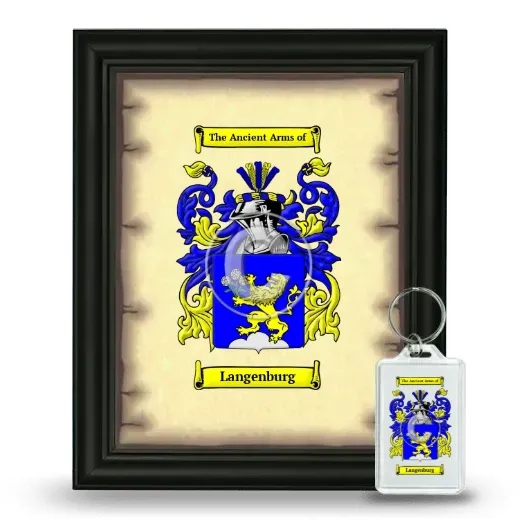 Langenburg Framed Coat of Arms and Keychain - Black