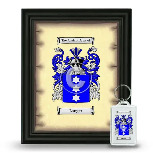 Langer Framed Coat of Arms and Keychain - Black
