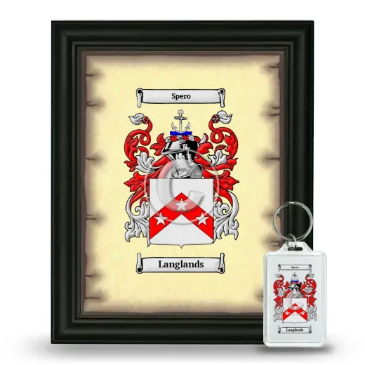 Langlands Framed Coat of Arms and Keychain - Black