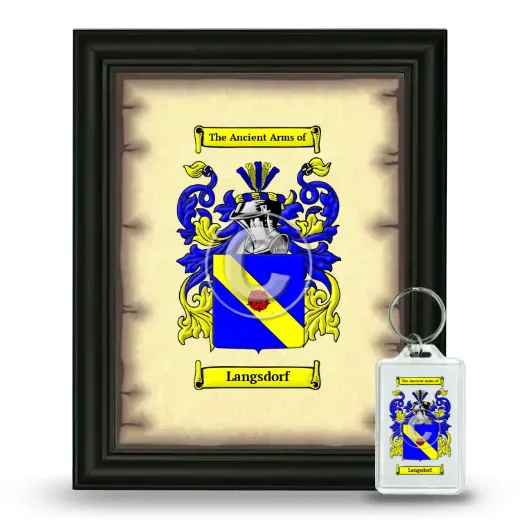 Langsdorf Framed Coat of Arms and Keychain - Black