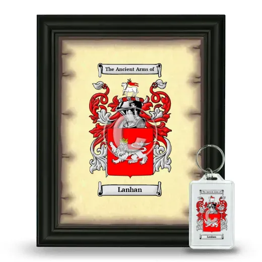 Lanhan Framed Coat of Arms and Keychain - Black