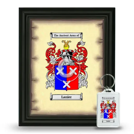 Lanier Framed Coat of Arms and Keychain - Black