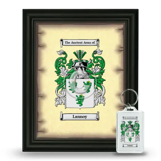 Lannoy Framed Coat of Arms and Keychain - Black