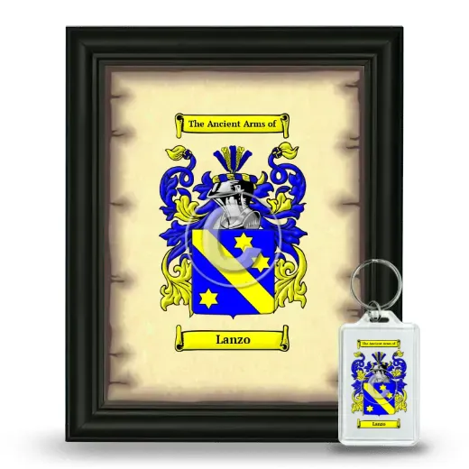 Lanzo Framed Coat of Arms and Keychain - Black
