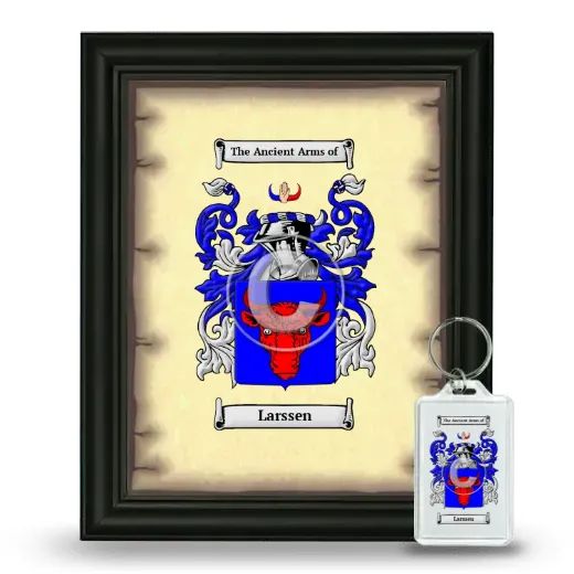 Larssen Framed Coat of Arms and Keychain - Black