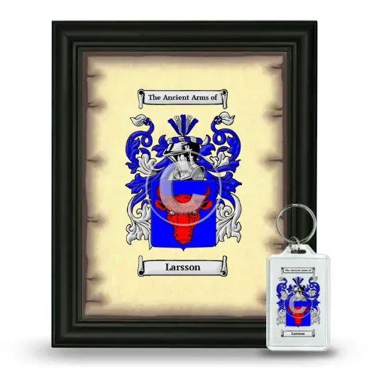 Larsson Framed Coat of Arms and Keychain - Black