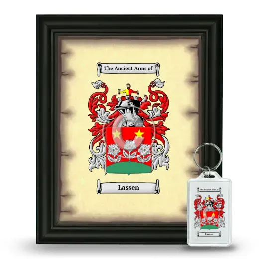 Lassen Framed Coat of Arms and Keychain - Black