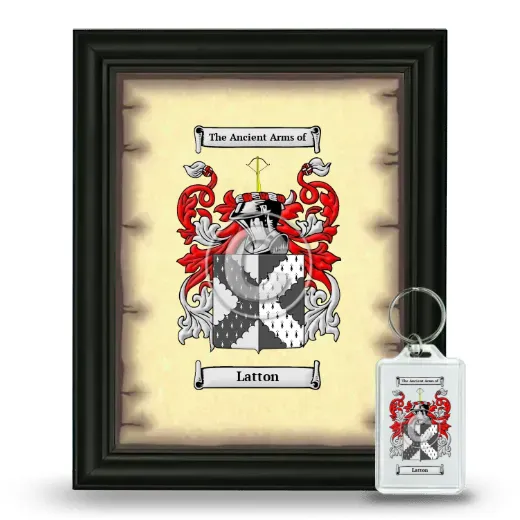 Latton Framed Coat of Arms and Keychain - Black