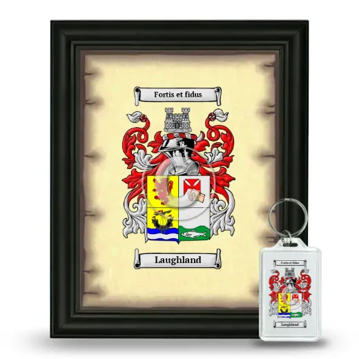 Laughland Framed Coat of Arms and Keychain - Black