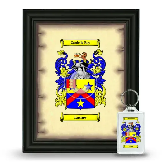 Laune Framed Coat of Arms and Keychain - Black