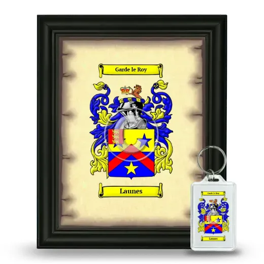 Launes Framed Coat of Arms and Keychain - Black