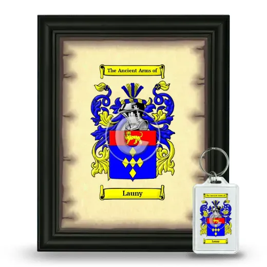 Launy Framed Coat of Arms and Keychain - Black