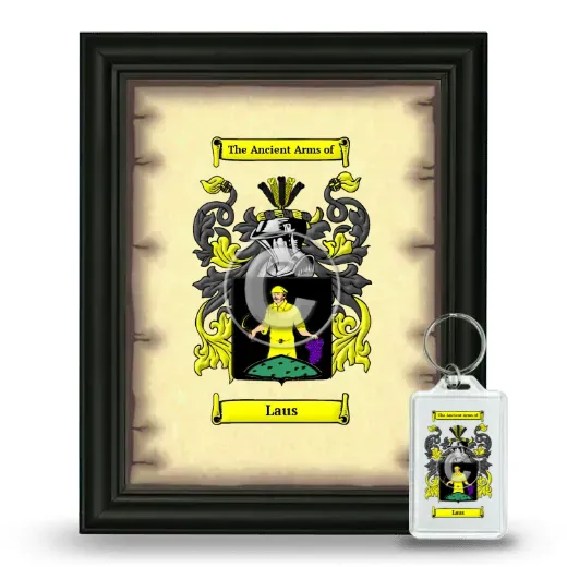 Laus Framed Coat of Arms and Keychain - Black