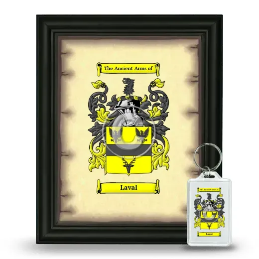 Laval Framed Coat of Arms and Keychain - Black