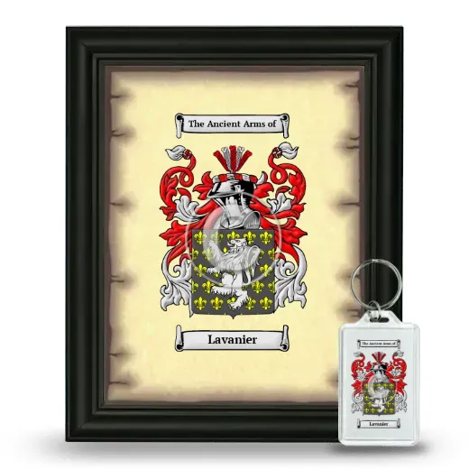 Lavanier Framed Coat of Arms and Keychain - Black
