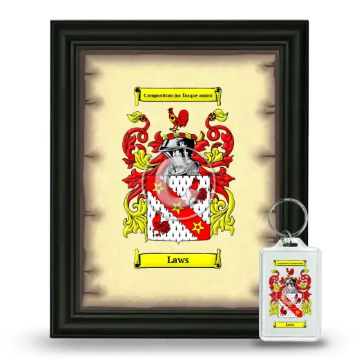 Laws Framed Coat of Arms and Keychain - Black