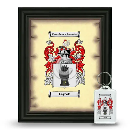 Laycok Framed Coat of Arms and Keychain - Black