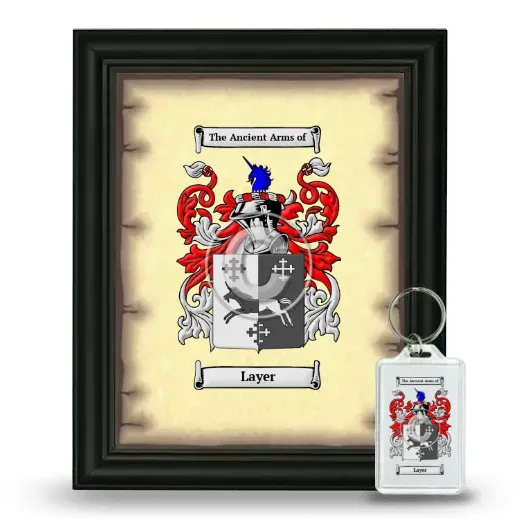 Layer Framed Coat of Arms and Keychain - Black