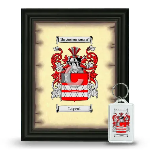 Layerd Framed Coat of Arms and Keychain - Black