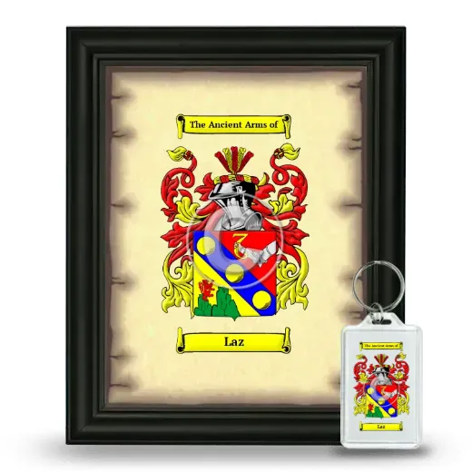 Laz Framed Coat of Arms and Keychain - Black
