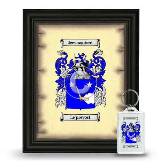 Le'prevost Framed Coat of Arms and Keychain - Black