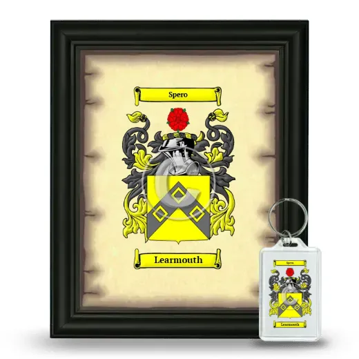 Learmouth Framed Coat of Arms and Keychain - Black