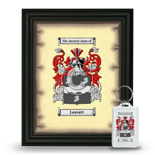 Leavett Framed Coat of Arms and Keychain - Black
