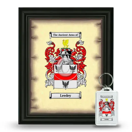 Leedey Framed Coat of Arms and Keychain - Black