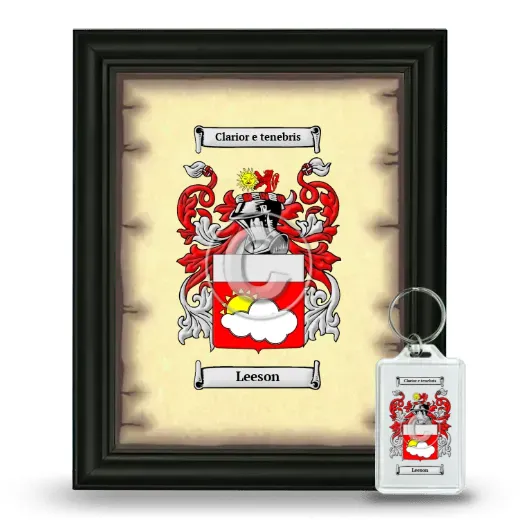 Leeson Framed Coat of Arms and Keychain - Black