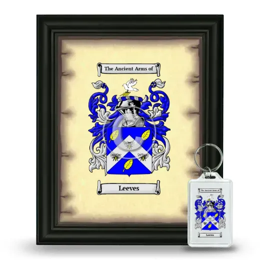 Leeves Framed Coat of Arms and Keychain - Black