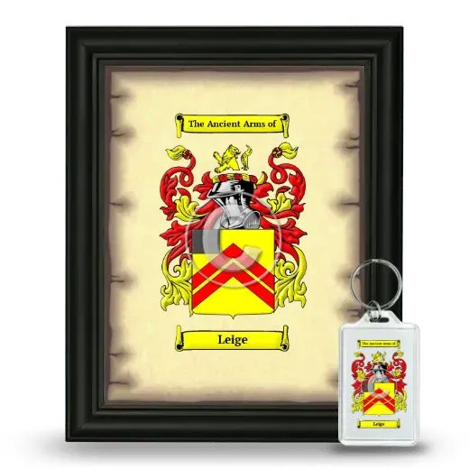 Leige Framed Coat of Arms and Keychain - Black
