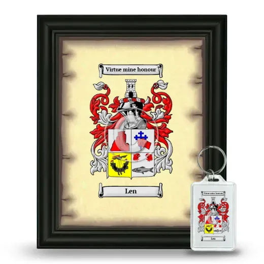Len Framed Coat of Arms and Keychain - Black